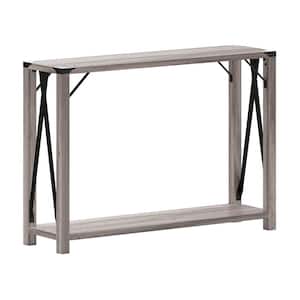 12 in. Gray Wash Rectangle Engineered Wood Console Table