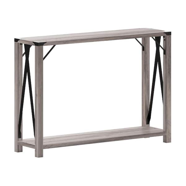 Carnegy Avenue 12 in. Gray Wash Rectangle Engineered Wood Console Table