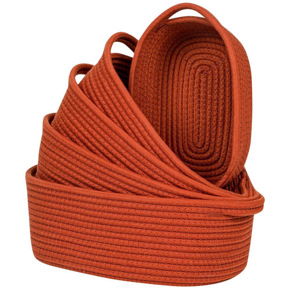 "Red 11.8"" x 5.3"" Cotton Woven Decorative Storage Decorative Basket - Boho Style - 5-Piece Set" price history on PriceWatchPro