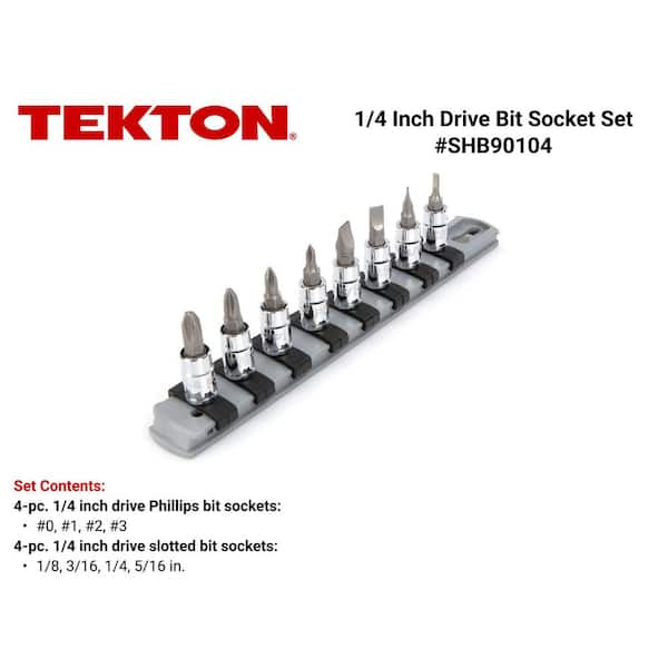 1/4 in. Drive Phillips/Slotted Bit Socket Set (8-Piece)