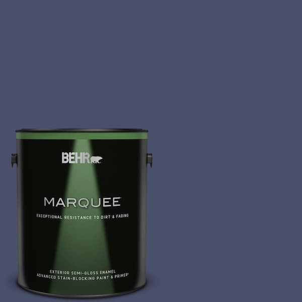 BEHR MARQUEE 1 gal. #M530-7 Elegant Navy Semi-Gloss Enamel Exterior Paint & Primer