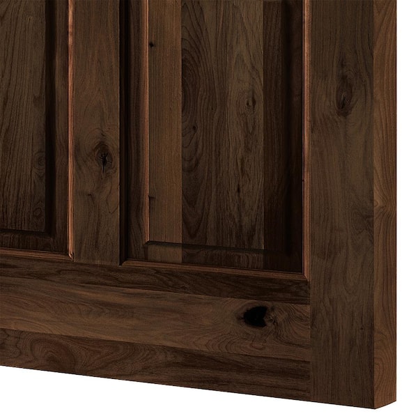 DIY RTA Kit 32 in. x 80 in. Right-Handed 4 Clear Glass Red Mahogany Stain Knotty Alder Wood Ready To Assemble Front Door