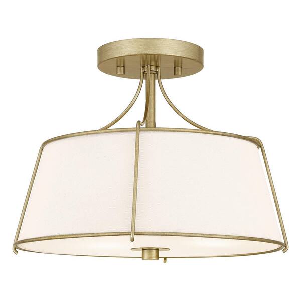 brushed gold semi flush ceiling light