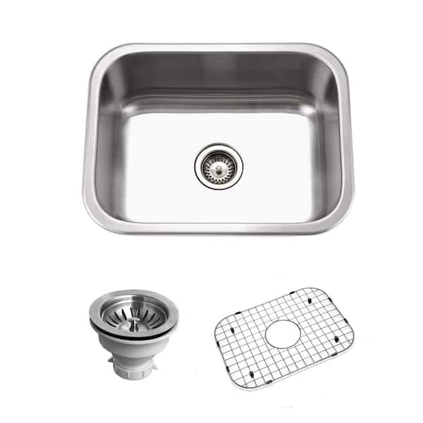 HOUZER Belleo Series Drop-in Stainless Steel 23 in. Single Bowl Kitchen Sink