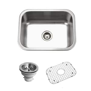 Houzer Belleo 23 in. Stainless Steel Topmount Single Bowl Kitchen Sink with Strainer and Grid - BSS-2309