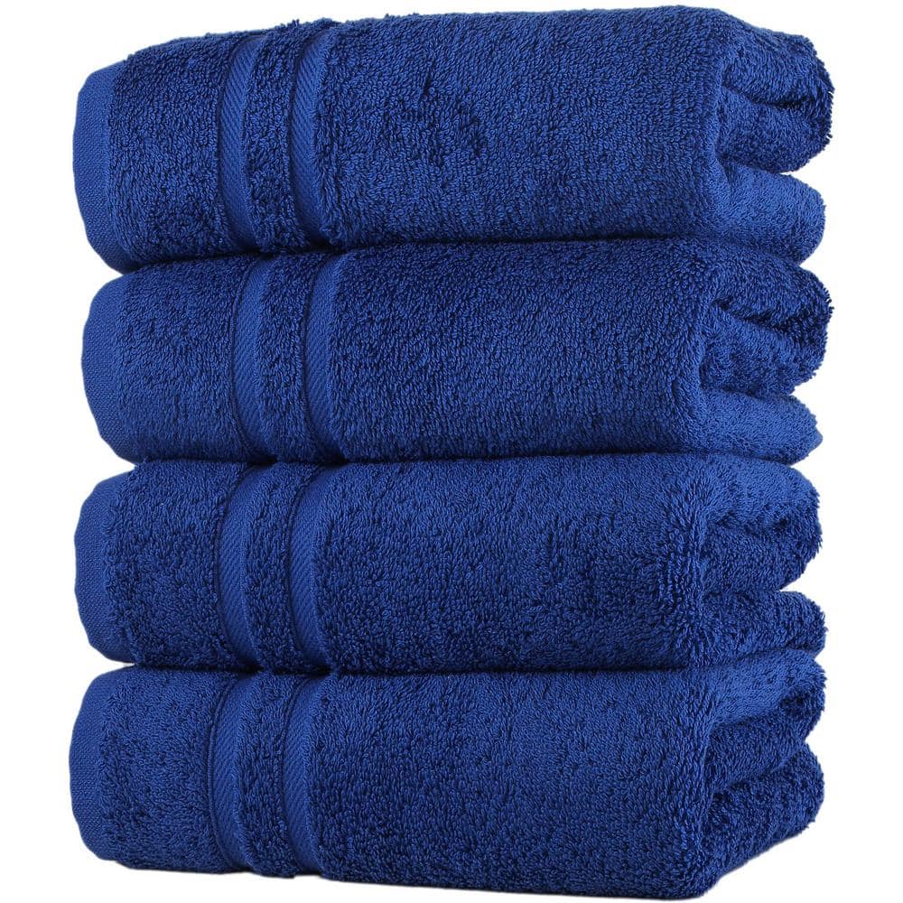 Hawmam Linen 4 Piece Royal Blue Turkish Cotton Hand Towels Sn560ht06 The Home Depot 9794