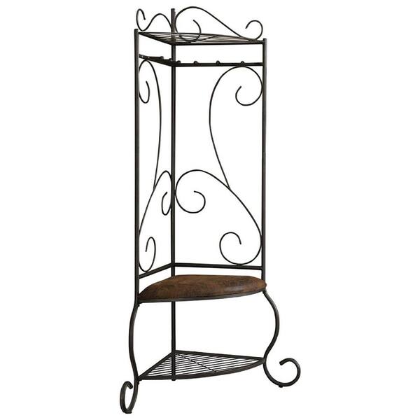 Kings Brand Furniture Pewter Metal Corner Hall Tree