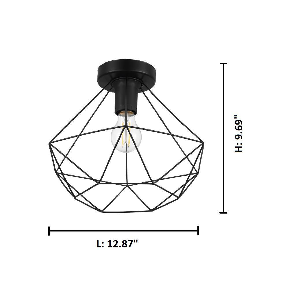 Tarbes Matte Black Indoor/Outdoor Ceiling Light
