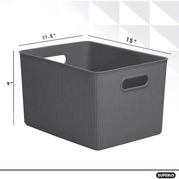 Simplify Slim Stackable Organizer Bin with Adjustable Dividers Gray