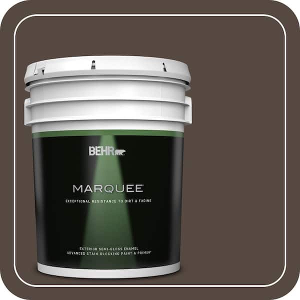 BEHR MARQUEE 5 gal. #N210-7 Havana Coffee Semi-Gloss Enamel Exterior Paint & Primer
