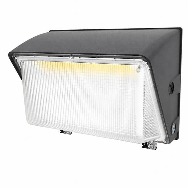 Tri-Color LED Compatible Floodlight White Photocell Dusk to Dawn Adjustable Wattage Outdoor Wall Light Integrated LED