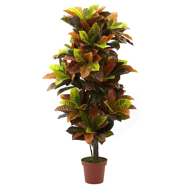 Nearly Natural Real Touch 56 in. Artificial Croton Plant