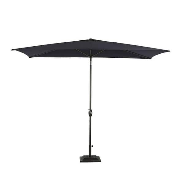 Sudzendf 10 ft. Aluminum Outdoor Patio Market Umbrella with Solar in Blue