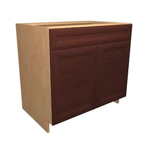 24 x 34.5 x 21 in.Dolomiti Vanity Sink Base Cabinet with Shelf Liner 2 Soft Close Doors & 2 False DrawerFronts in Cherry