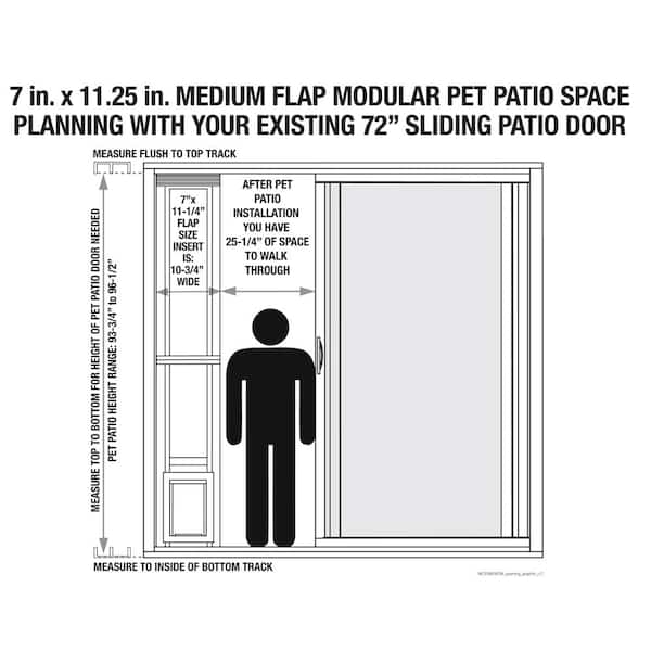 Ideal Pet Products MOD96PATMW 7 in. x 11.25 in. MD Flap White Aluminum