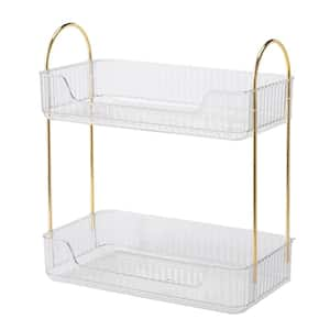 2-Tier Bathroom Countertop Organizer, Cosmetics Skincare Organizer in Clear