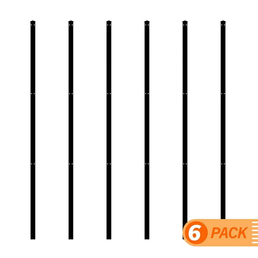 98 in. H Deco Grid Black Steel Post with Cap, and Clips (6-Pack) price history on PriceWatchPro