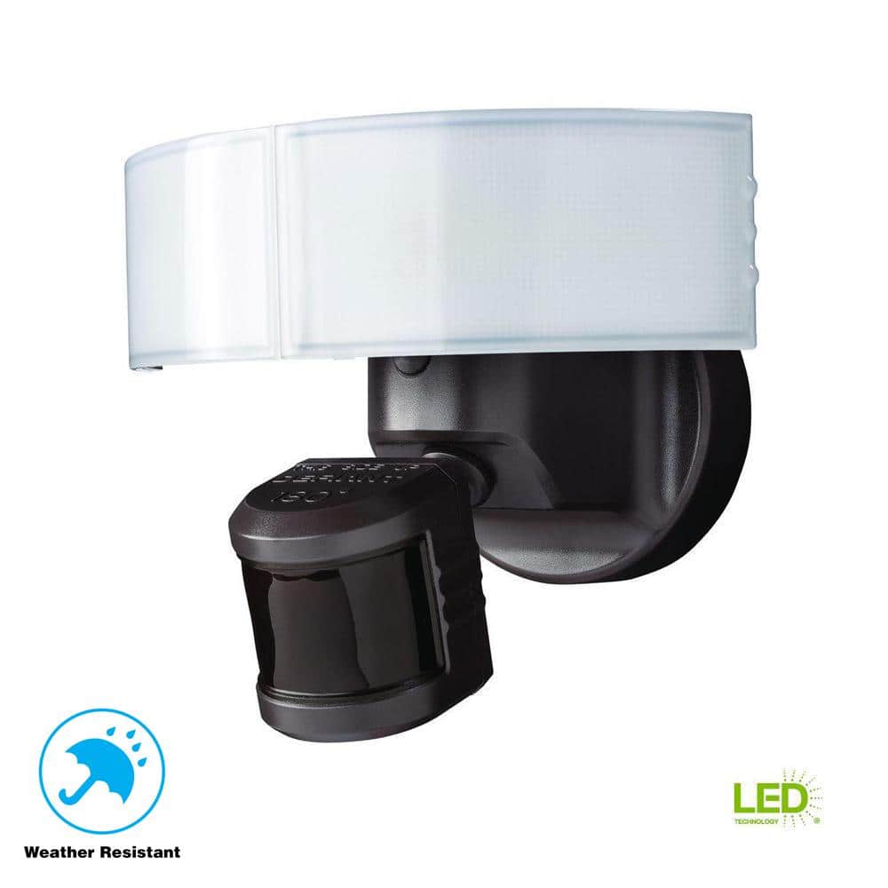 2050 Lumen 180-Degree LED Motion Activated Bronze Outdoor Security Flood Li