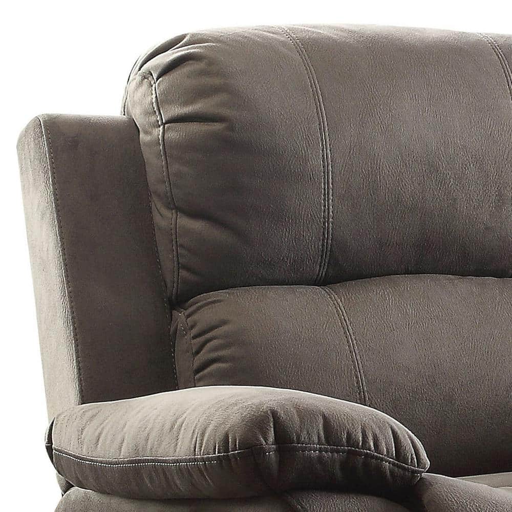 Charcoal Gray Microfiber Recliner with Cushioned Armrests