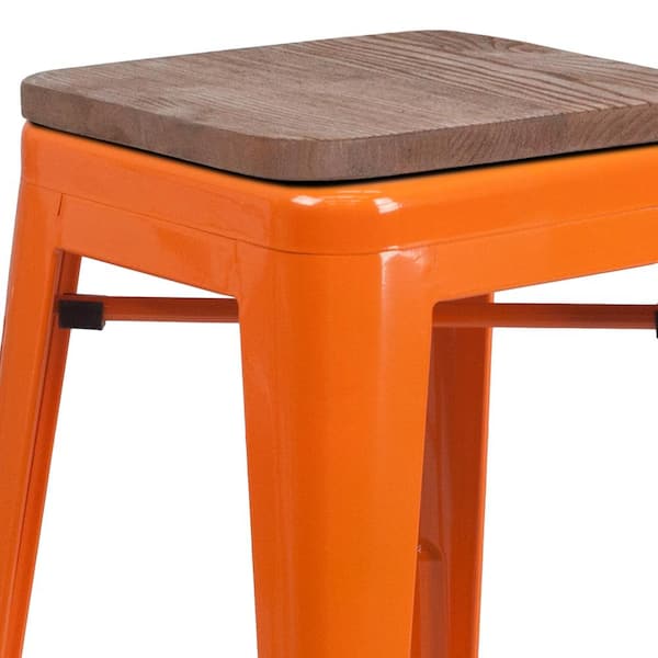 Carnegy Avenue 30 in. Orange Bar Stool (4-Pack) CGA-CH Carnegy Avenue 30 in. Orange Bar Stool (4-Pack) CGA-CH
