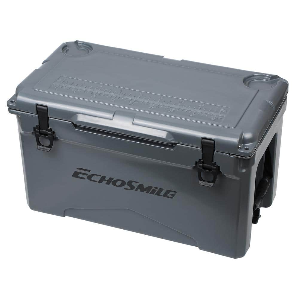35 qt. Gray Outdoor Portable Camping Cooler Insulated Box with Heavy-Duty R