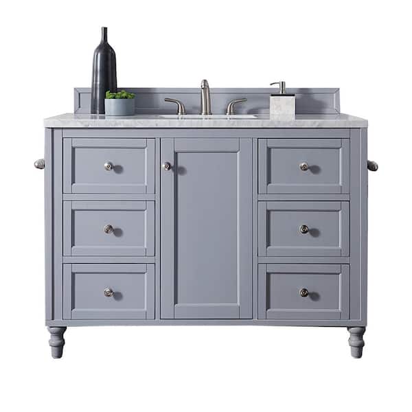 James Martin Vanities Copper Cove Encore 48 in. W x 23.5 in. D x 36.3 in. H Single Bath Vanity in Silver Gray w/ Arctic Fall Solid Surface Top