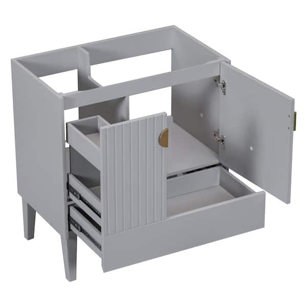 Unbranded 30 in. W x 18 in. D x 32 in. H Freestanding Bath Vanity Cabinet without Top in Gray