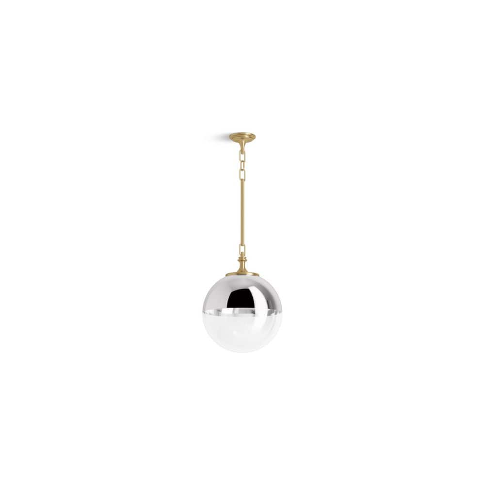 Bellera 14" Brushed Moderne Brass Globe Pendant Light
