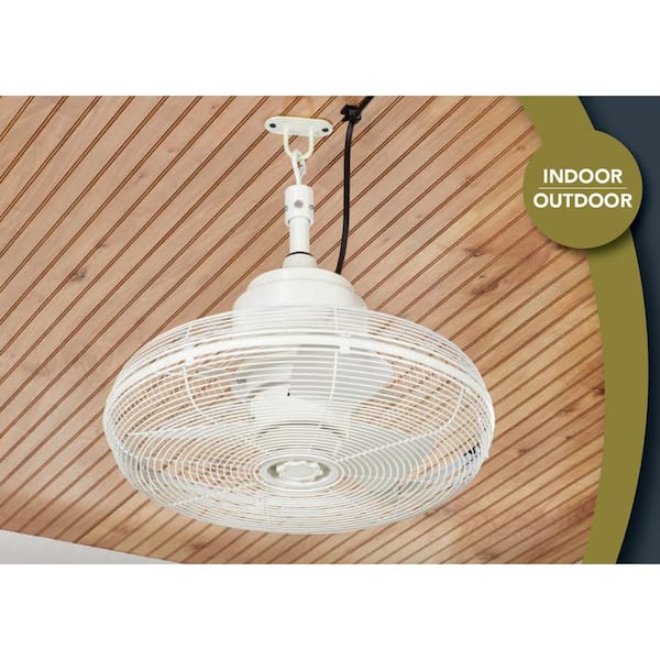 Hampton Bay Conyer 20 in. Indoor/Wet Outdoor 3-Speed Anywhere Fan White  with Convenient Hanging Hook SFZ-500-3 - The Home Depot