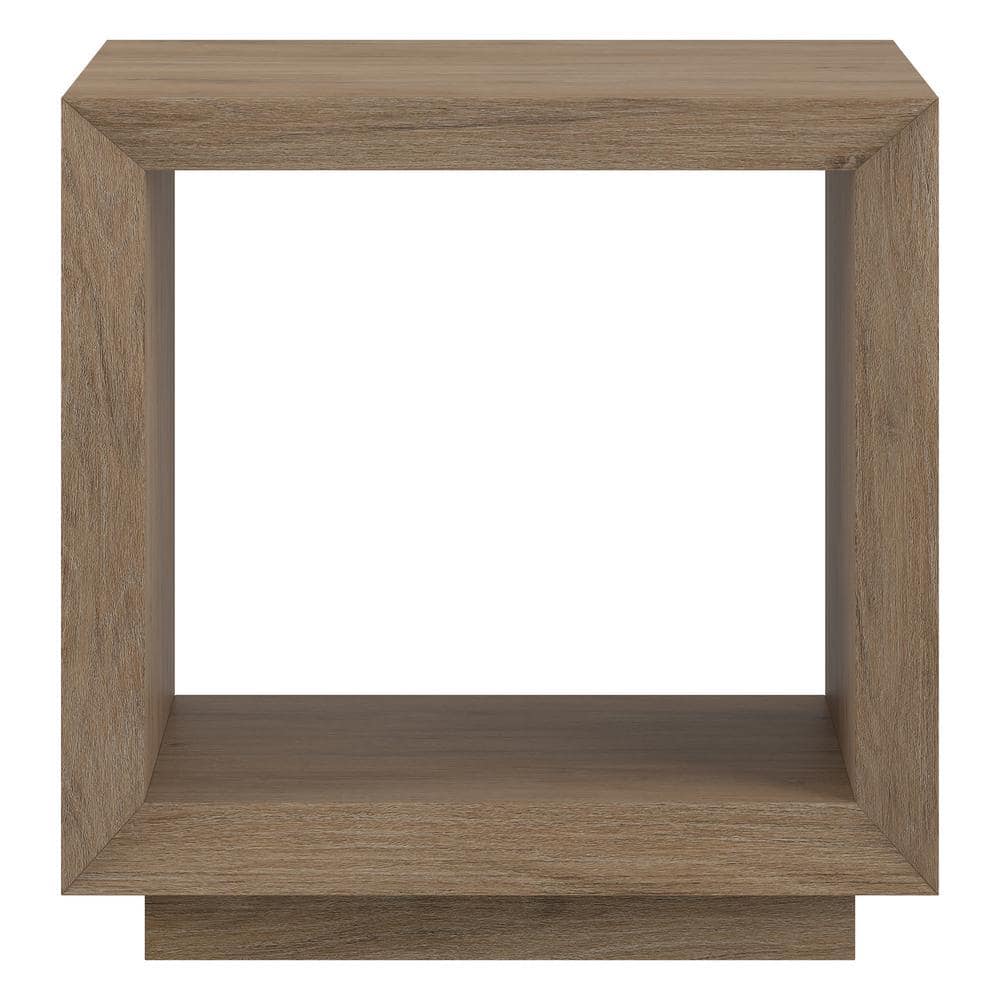 Tannen 22 in. Antiqued Gray Oak Rectangular MDF Top End Table