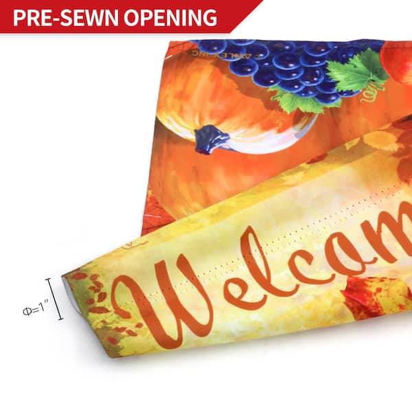 ANLEY 18 in. x 12.5 in. Garden Flag Pumpkin in Cornucopia