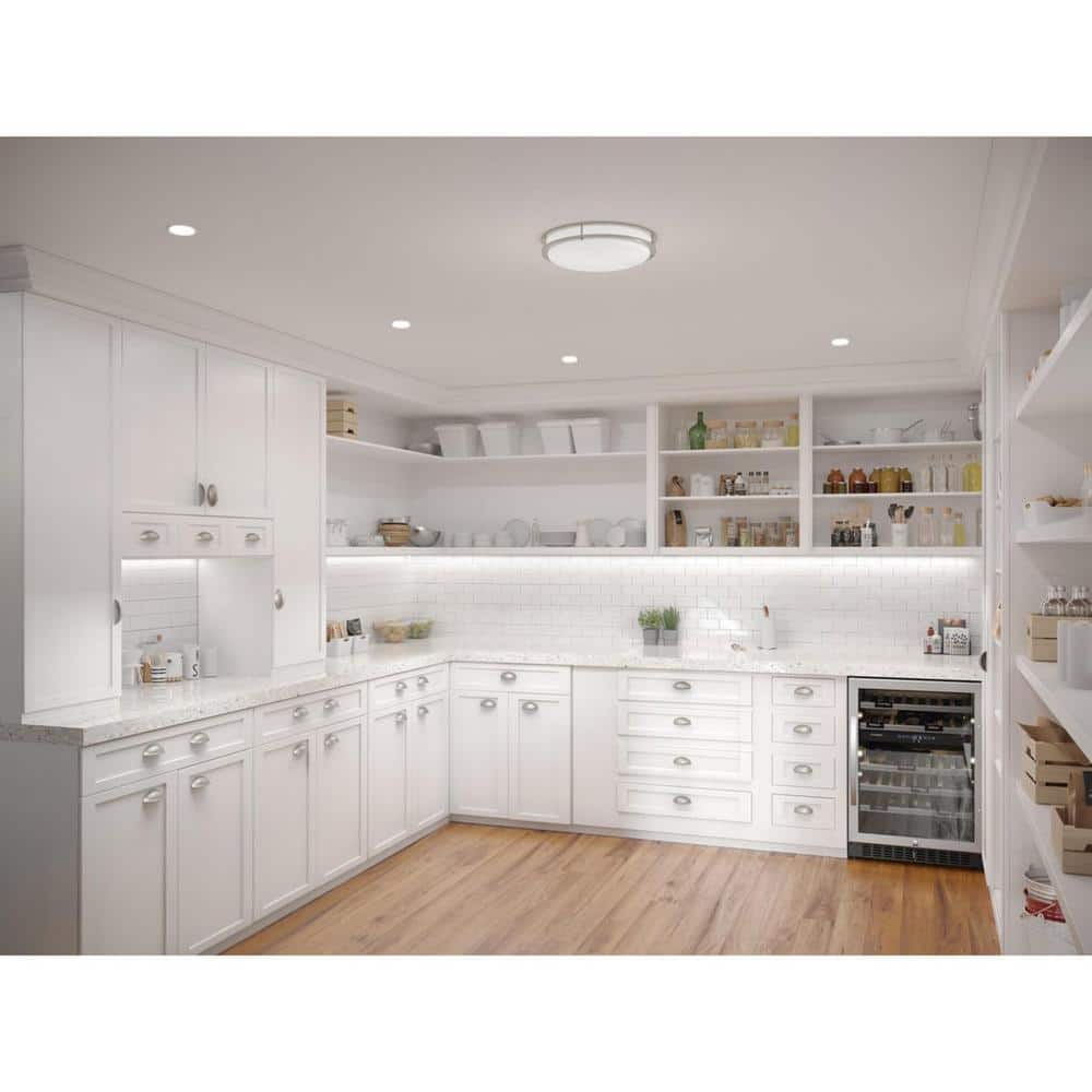 Brushed Nickel Modern LED Flush Mount with Acrylic Shade
