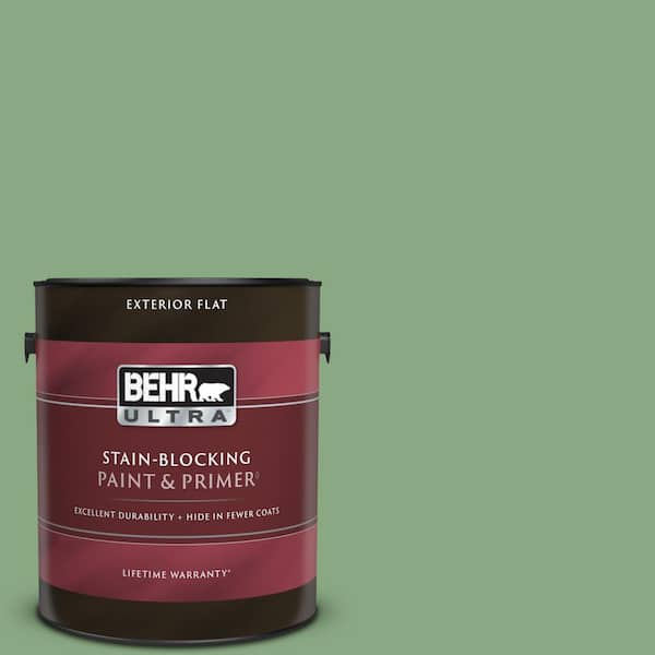 BEHR ULTRA 1 gal. #M400-5 Baby Spinach Flat Exterior Paint & Primer