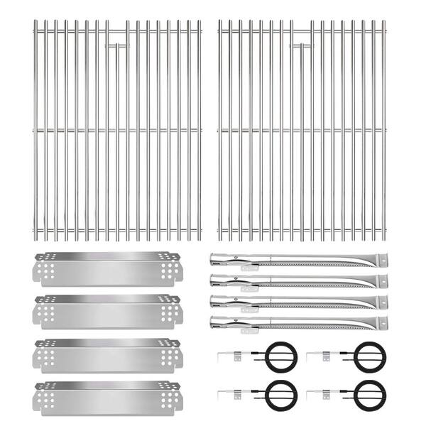 17 in Stainless Steel Grill Grate, Burner and Heat Plate Replacement Kit for Nexgrill 4 Burner 720-0830H 720-0783C