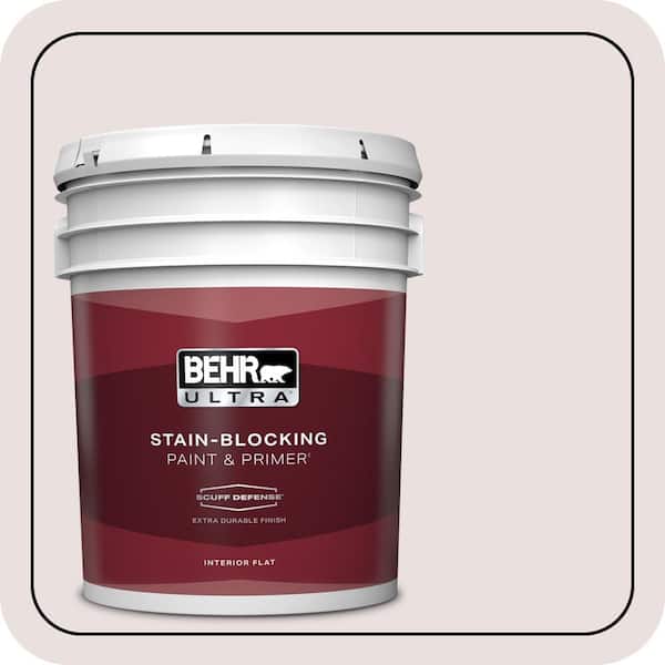 BEHR ULTRA 5 gal. #PR-W06 Prelude To Pink Extra Durable Flat Interior Paint & Primer