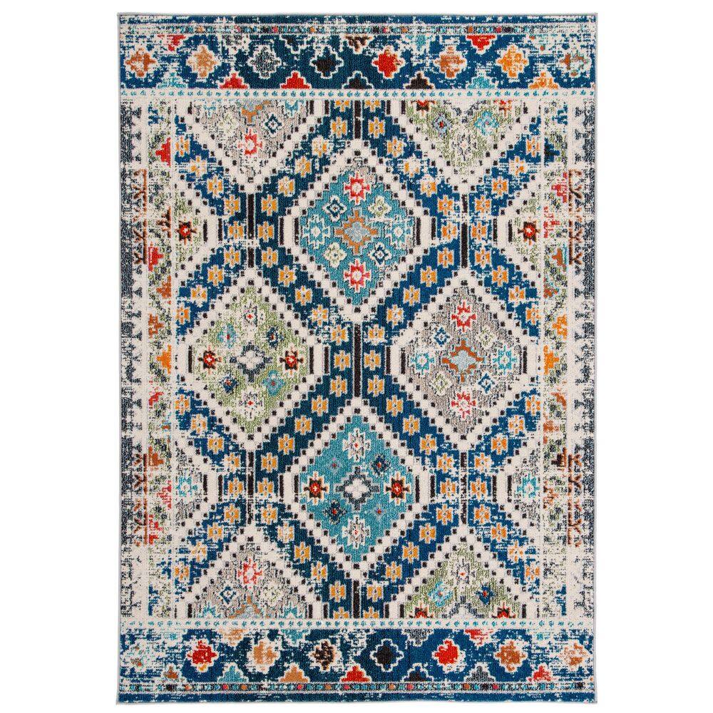 Madison Blue and Beige Geometric Area Rug 3' x 5'