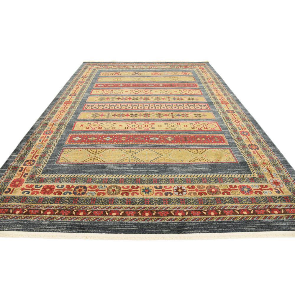 Luxe Lodge High Pile 8'x11' Blue Synthetic Area Rug