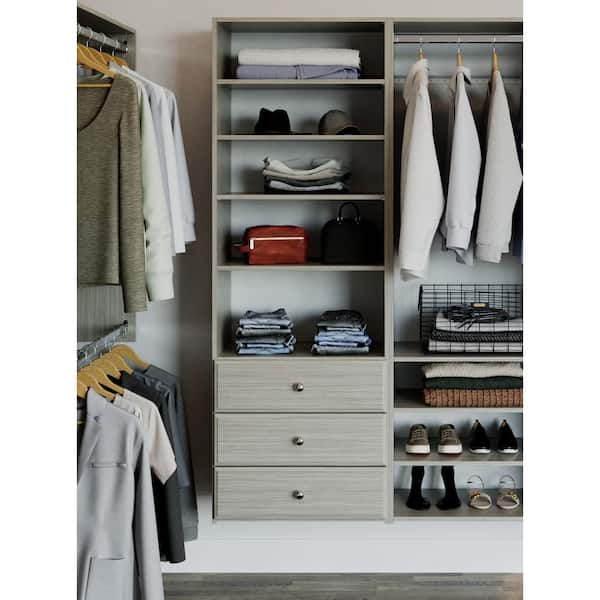 Premier Essential 25 in. W Rustic Grey Wood Closet Tower