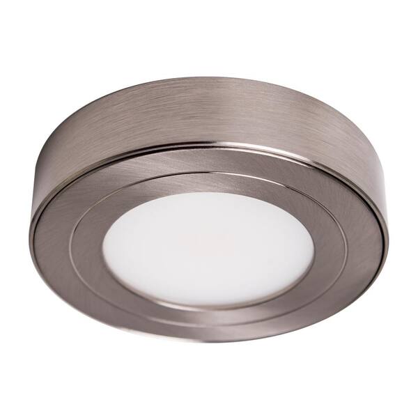 Led Puck Light Brushed Steel Finish, Dimmable Led Puck Lights Home Depot