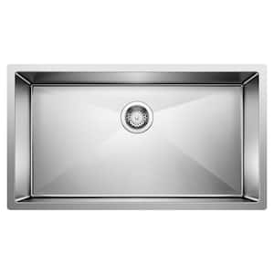 Precision Undermount Stainless Steel 32 in. x 18 in. Single Bowl Kitchen Sink in Satin Polished