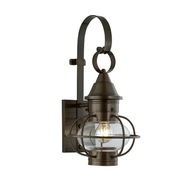 NORWELL Classic Onion Sienna Brown Outdoor Hardwired Lantern Wall Sconce with No Bulb