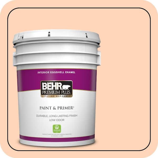 BEHR PREMIUM PLUS 5 gal. #260A-3 Peach Beige Eggshell Enamel Low Odor Interior Paint & Primer