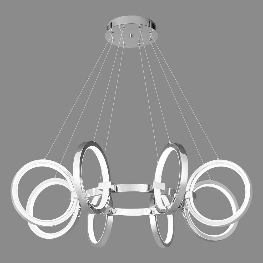 Home Light 8-Lights Dimmable Integrated LED Chrome Chandelier for Dining Room (1-Pack) price history on PriceWatchPro
