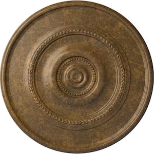 1-1/8 in. x 24-3/8 in. x 24-3/8 in. Polyurethane Traditional Reece Ceiling Medallion, Rubbed Bronze