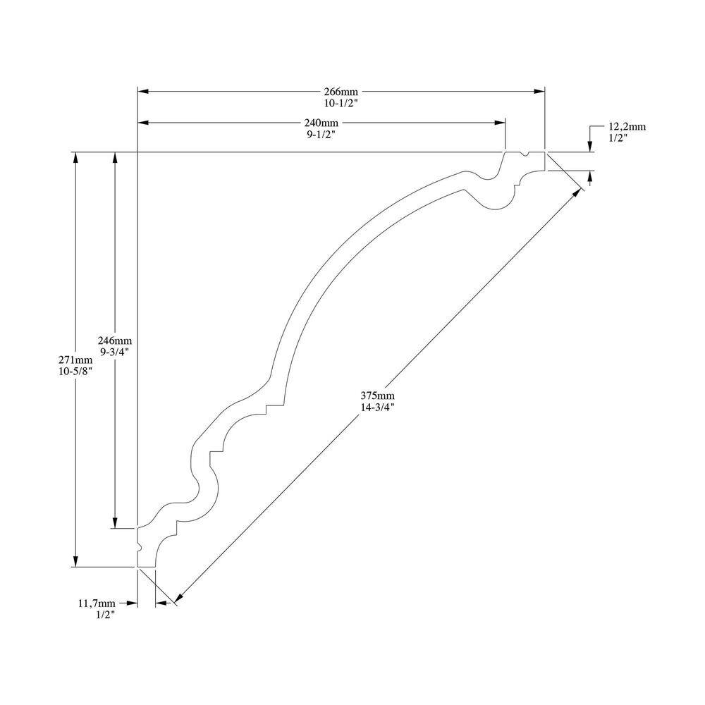 Primed White Polyurethane Crown Moulding, 78" Length