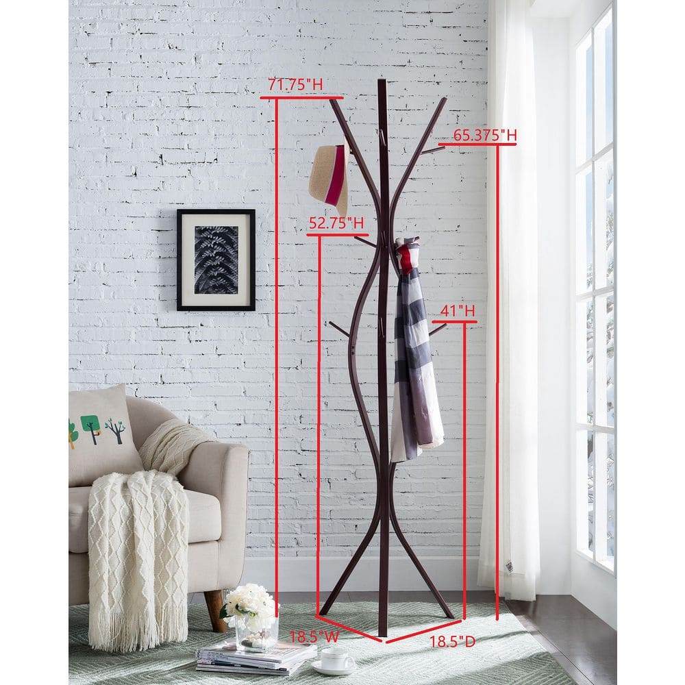 Corbet Bronze Metal 12-Hook Standing Coat Rack