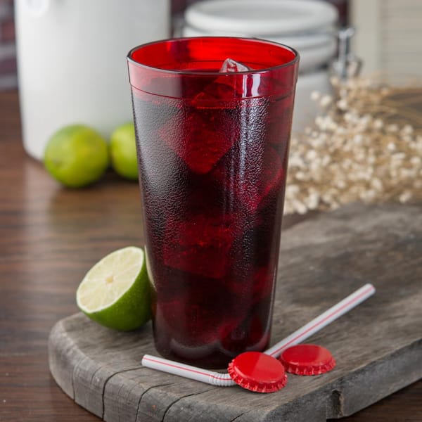 Carlisle 12 oz. SAN Plastic Stackable Tumbler in Ruby (Case of 72) 521210 -  The Home Depot