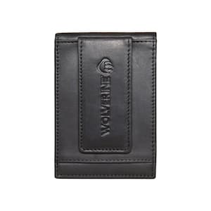 Raider Full Grain Oil Tan Leather Front Pocket Wallet in Black
