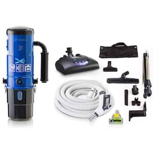 CV12000 Blue Central Vacuum Power Unit with Electric Hose and Power Nozzle Kit