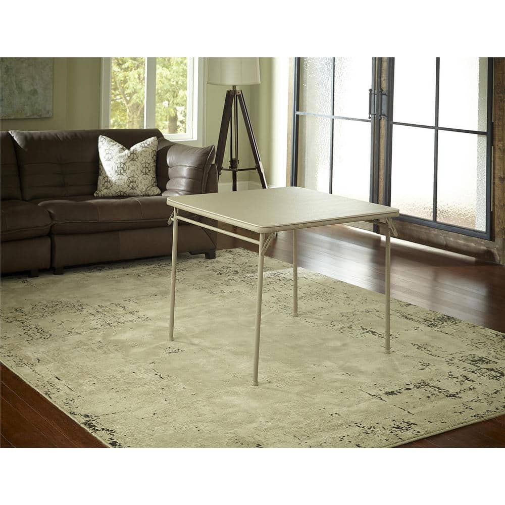 Antique Linen 34" Square Folding Vinyl Top Table